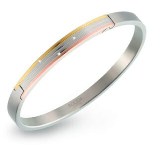 Boccia Titanium Pevný titanový náramek s diamanty 03005-03