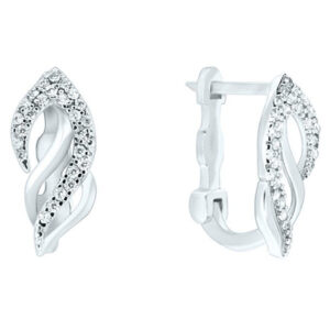 Brilio Okouzlující náušnice z bílého zlata se zirkony pe057_AU_W
