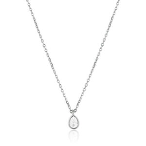 Brosway Okouzlující ocelový náhrdelník s krystalem Rain BNR07