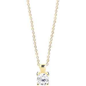 Cutie Jewellery Něžný přívěsek ze žlutého zlata s čirým zirkonem Z8010-40-10-X-1