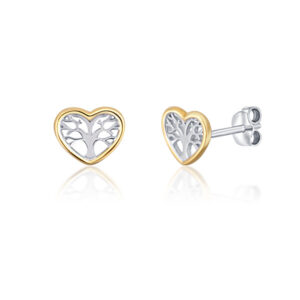 JVD Romantické stříbrné bicolor náušnice Srdíčka SVLE0716XH2BK00