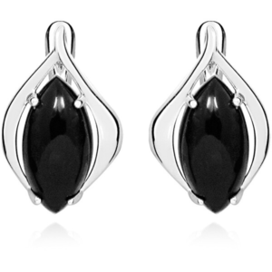 JVD Stylové stříbrné náušnice s černým onyxem SVLE0348SH8BL00