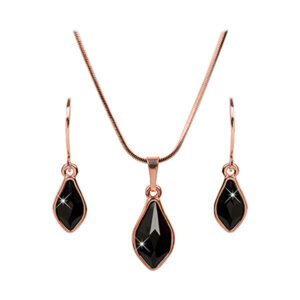 Levien Bronzová sada náušnic a náhrdelníku Flame Jet SET-040