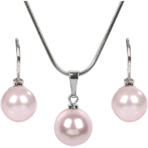 Levien Půvabná sada náhrdelníku a náušnic Pearl Rosaline