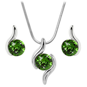 Levien Slušivá sada náhrdelníku a náušnic Chaton Wave Fern Green