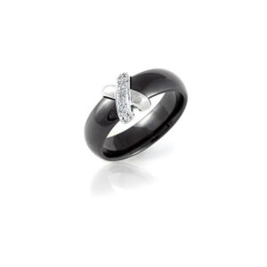 Modesi Černý keramický prsten QJRQY6157KL 58 mm