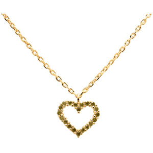 PDPAOLA Něžný pozlacený náhrdelník se srdíčkem Olive Heart Gold CO01-223-U (řetízek