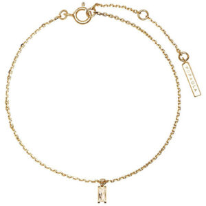 PDPAOLA Něžný pozlacený náramek se zirkonovým přívěskem ASANA Gold PU01-067-U