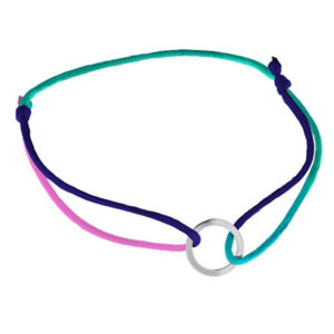 Praqia Šňůrkový duhový kabala náramek Kroužek KA6206