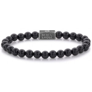 Rebel&Rose Stříbrný korálkový náramek Tourmaline Trust RR-6S004-S 15 cm - XS