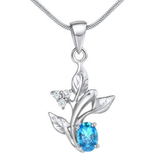 Silvego Stříbrný přívěsek SILVEGO NATURE s pravým přírodním topazem Swarovski Gemstone JJJP799TB