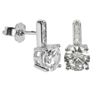 Silver Cat Stříbrné náušnice s krystaly SC033