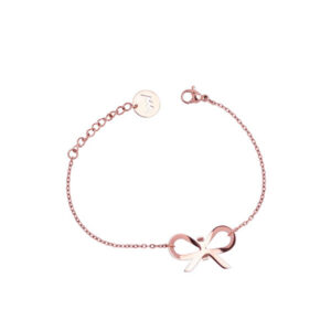 Vuch Elegantní bronzový náramek s mašličkou Rose Gold Manus