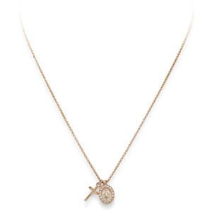 Amen Originální pozlacený náhrdelník se zirkony Pray