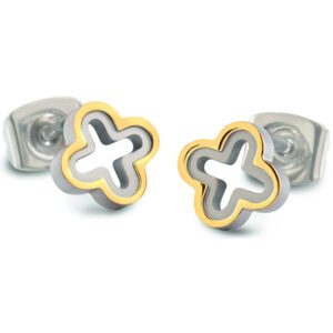 Boccia Titanium Titanové bicolor náušnice čtyřlístky 05016-02