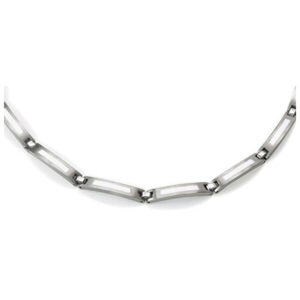 Boccia Titanium Titanový náhrdelník s bílým smaltováním 0806-05