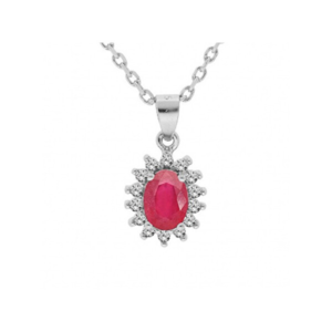 Brilio Silver Elegantní stříbrný náhrdelník s rubínem CL-FS-5626R (řetízek