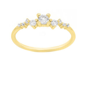 Brilio Silver Něžný pozlacený prsten se zirkony SR038Y 62 mm