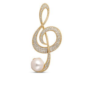JwL Luxury Pearls Třpytivá perlová brož houslový klíč 2v1 JL0702