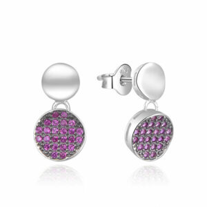 MOISS Stříbrné náušnice s fialovými kubickými zirkony E0002361
