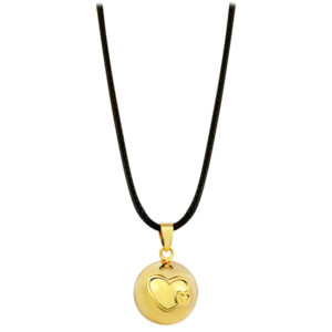 MUMMY BELL Pozlacený náhrdelník Rolnička srdíčka BZ20