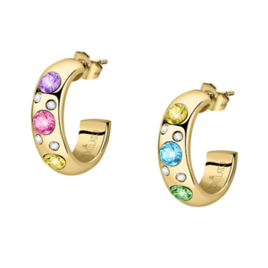 Morellato Pozlacené kruhové náušnice s krystaly Poetica SAUZ02