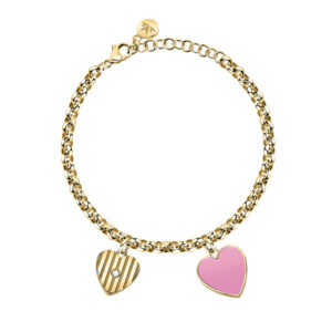 Morellato Půvabný pozlacený náramek se srdíčky Incanto SAVA06