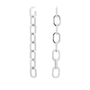 PDPAOLA Nadčasové dlouhé náušnice 2v1 ENDLESS SIGNATURE Silver AR02-418-U