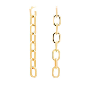 PDPAOLA Pozlacené dlouhé náušnice 2v1 ENDLESS SIGNATURE Gold AR01-418-U