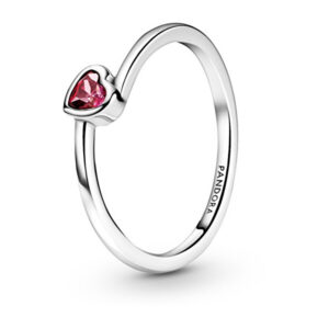 Pandora Romantický stříbrný prsten s červeným srdíčkem People 199267C01 50 mm