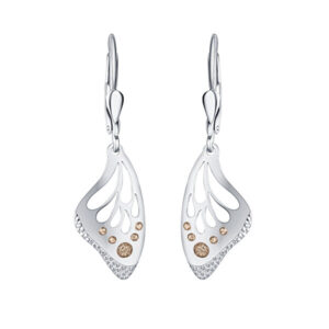 Praqia Krásné stříbrné náušnice Gold Butterfly NA6503_RH