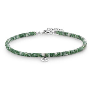 Rebel&Rose Zelený korálkový náramek na nohu Anklet The Green Deal RR-AK007-S 22