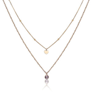 S`Agapõ Dvojitý pozlacený ocelový náhrdelník s ozdobami Aurora SAR05