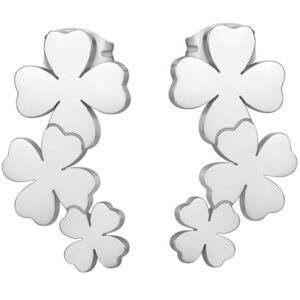 S`Agapõ Ocelové náušnice se třemi čtyřlístky Trio SRI23