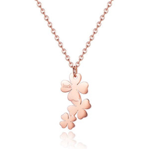 S`Agapõ Ocelový náhrdelník se čtyřlístky Trio SRI06