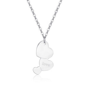 S`Agapõ Ocelový náhrdelník se srdíčky Trio SRI01