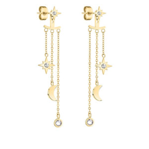 Tamaris Nadčasové pozlacené náušnice se zirkony 2v1 TJ-0105-E-50