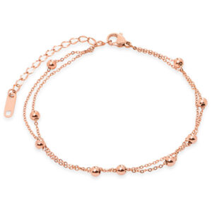 Troli Moderní pozlacený náramek z oceli Globe Rose Gold 20 + 5