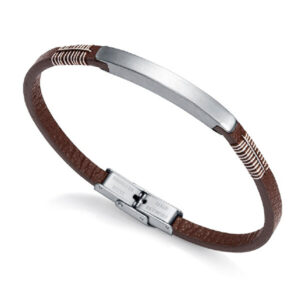 Viceroy Stylový kožený náramek s ocelovým detailem Air 1315P01011