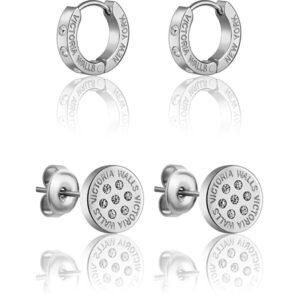 Victoria Walls Půvabná sada ocelových náušnic s krystaly VS1118S