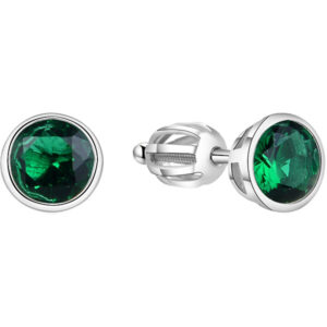 Beneto Stříbrné náušnice s třpytivým zirkonem AGUP1719S