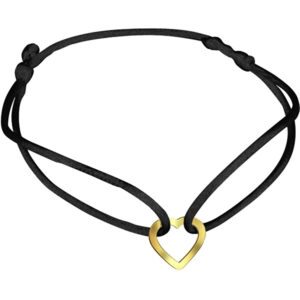 Brilio Černý kabala náramek se zlatým srdíčkem KA7009