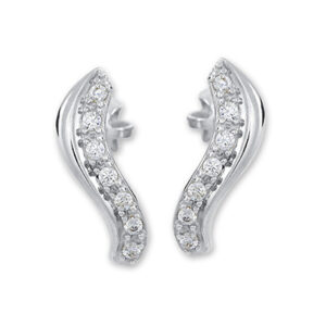 Brilio Jemné náušnice z bílého zlata s krystaly 239 001 01049 07