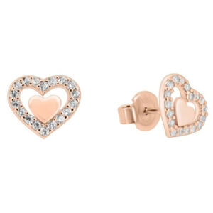 Brilio Náušnice z růžového zlata srdíčka se zirkony GOLD020_AU_R