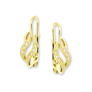 Brilio Náušnice ze žlutého zlata s krystaly 239 001 00611