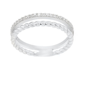 Brilio Silver Půvabný stříbrný prsten se zirkony GR044W 58 mm