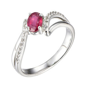 Brilio Silver Stříbrný prsten s rubínem Precious Stone SR09000C 60 mm