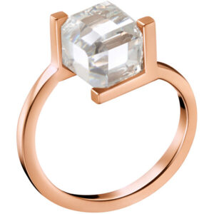 Calvin Klein Růžově pozlacený prsten s krychličkou KJ3HPR1401 53 mm