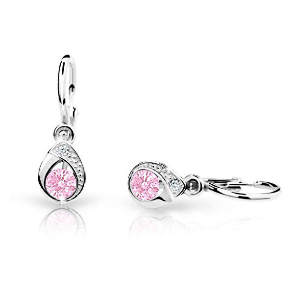 Cutie Jewellery Dětské náušnice z bílého zlata C1898-10-X-2 fuchsiová