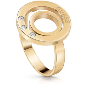 Guess Pozlacený prsten s krystaly UBR29007 54 mm